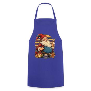 Christmas Schwangerer Wichtel Retro Mama - Kochschürze - Royalblau - Vorne - AI Model Male 185 dark (185cm)