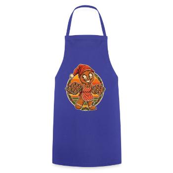 Christmas Lebkuchen-Oma mit Geheimcharge - Kochschürze - Royalblau - Vorne - AI Model Male 185 dark (185cm)