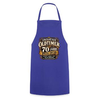 Einzigartiger Oldtimer 70 Jahre 70 Geburtstag - Kochschürze - Royalblau - Vorne - AI Model Male 185 dark (185cm)