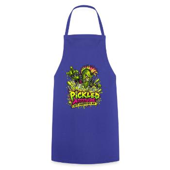 Pickled Attitude Punkgurke - Kochschürze - Royalblau - Vorne - AI Model Male 185 dark (185cm)