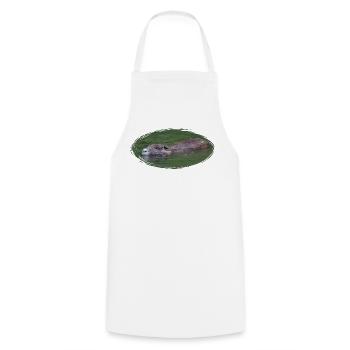 Nutria Biber Biberratte Wasserratte - Kochschürze - Weiß - Vorne - AI Model Male 185 dark (185cm)