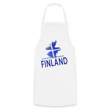 Finland Suomi - Kochschürze - Weiß - Vorne - AI Model Male 185 dark (185cm)