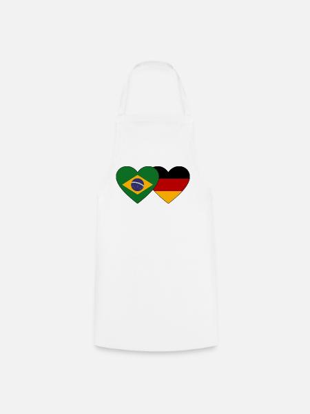 Brasilien Deutschland Flagge Herz - Kochschürze - Weiß