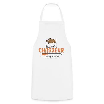 Bientôt Chasseur Body Bébé Cadeau Papa Chasse - Tablier de cuisine - blanc - Devant - AI Model Male 185 dark (185cm)