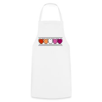 Cœurs lesbiennes lesbiennes - Tablier de cuisine - blanc - Devant - AI Model Male 185 dark (185cm)