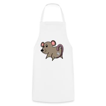 Maus Arsch - Maus Hintern - Kochschürze - Weiß - Vorne - AI Model Male 185 dark (185cm)