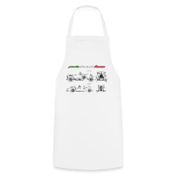vintage car produced in Italy - Cooking Apron - white - Front - AI Model Male 185 dark (185cm)