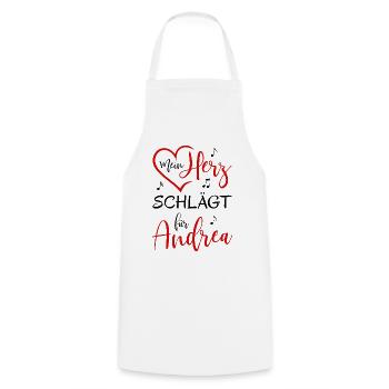 Mein Herz schlägt für Andrea - Kochschürze - Weiß - Vorne - AI Model Male 185 dark (185cm)