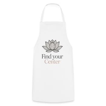 Find Your Center Lotus Blume - Kochschürze - Weiß - Vorne - AI Model Male 185 dark (185cm)