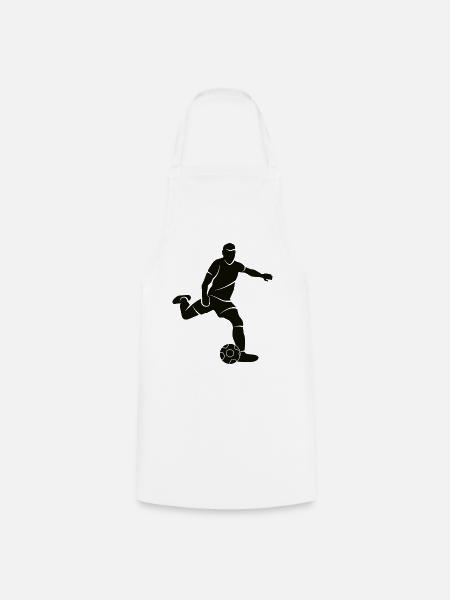 Fußball Silhouette Fußballspieler Fußballer - Kochschürze - Weiß