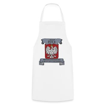 ich bin Pole - Kochschürze - Weiß - Vorne - AI Model Male 185 dark (185cm)