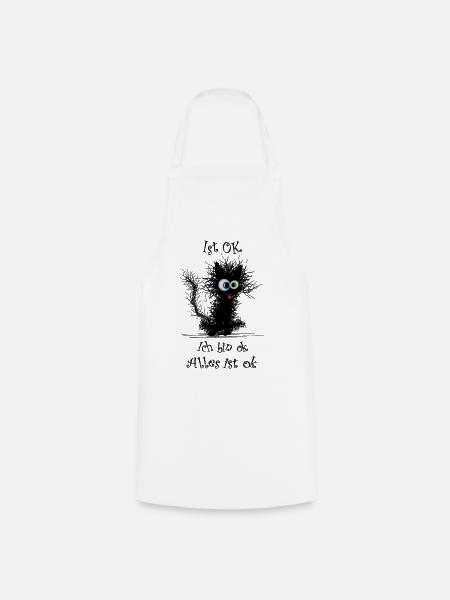 Katze Ich bin ok it`s fine - Kochschürze - Weiß