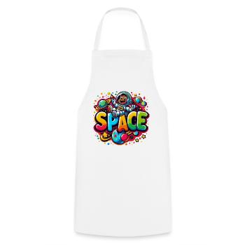 Space Astronautenkind - Kochschürze - Weiß - Vorne - AI Model Male 185 dark (185cm)