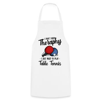 Tischtennis - Kochschürze - Weiß - Vorne - AI Model Male 185 dark (185cm)