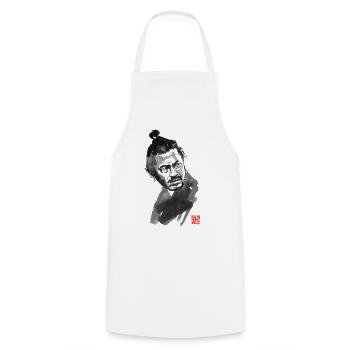 Toshiro Mifune: ein großer japanischer Schauspieler - Kochschürze - Weiß - Vorne - AI Model Male 185 dark (185cm)