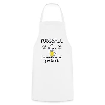fussball und bier - Kochschürze - Weiß - Vorne - AI Model Male 185 dark (185cm)