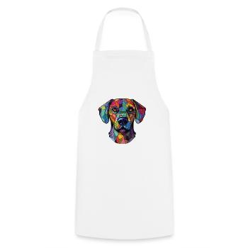 Cao De Castro Laboreiro Hunderasse Aquarellglas - Kochschürze - Weiß - Vorne - AI Model Male 185 dark (185cm)