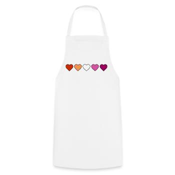 Cœurs lesbiennes, lesbiennes - Tablier de cuisine - blanc - Devant - AI Model Male 185 dark (185cm)