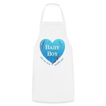 baby boy - Kochschürze - Weiß - Vorne - AI Model Male 185 dark (185cm)