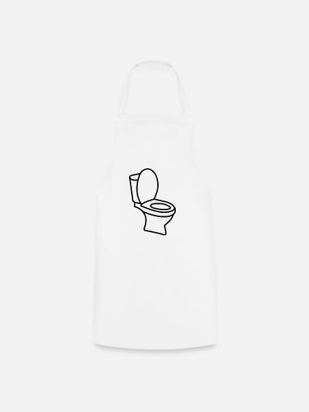 Klo WC Toilette - Kochschürze - Weiß