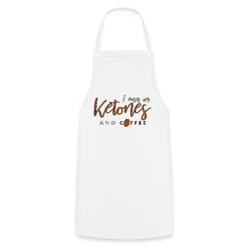 I Run On Ketones And Coffee Keto saying gift - Cooking Apron - white - Front - AI Model Male 185 dark (185cm)