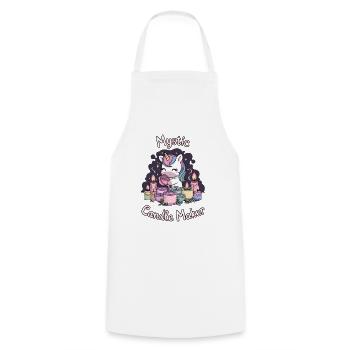 Fabricant de bougies mystiques. - Tablier de cuisine - blanc - Devant - AI Model Male 185 dark (185cm)