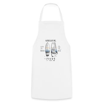 Windsurfausrüstung mit Flossen - Kochschürze - Weiß - Vorne - AI Model Male 185 dark (185cm)