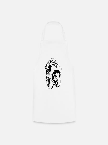 Motorrad-Spur - Kochschürze - Weiß
