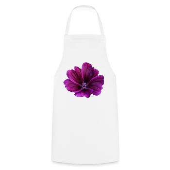 Malve violette Blüte - Kochschürze - Weiß - Vorne - AI Model Male 185 dark (185cm)