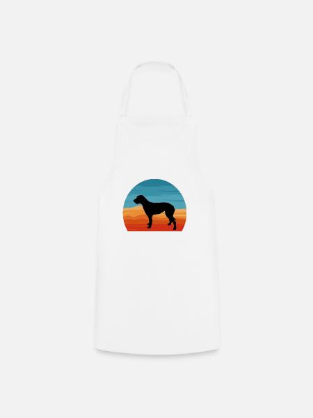 Irish Wolfhound Hund Liebe Silhouette Vintage Sonnenuntergang - Kochschürze - Weiß
