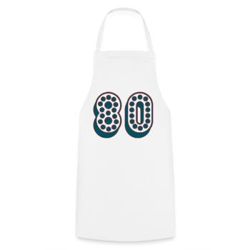 80. 80 ANS. 80e ANNIVERSAIRE. ANNIVERSAIRE 80 ANS. - Tablier de cuisine - blanc - Devant - AI Model Male 185 dark (185cm)
