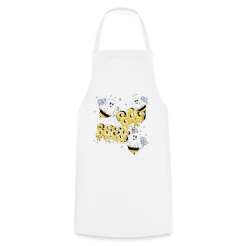 Boo Bees - Kochschürze - Weiß - Vorne - AI Model Male 185 dark (185cm)