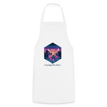 Chasing The Stars - Cooking Apron - white - Front - AI Model Male 185 dark (185cm)