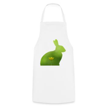 Hase - Kochschürze - Weiß - Vorne - AI Model Male 185 dark (185cm)
