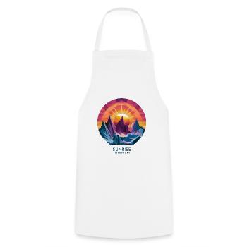 Sunrise Over Peaks - Cooking Apron - white - Front - AI Model Male 185 dark (185cm)