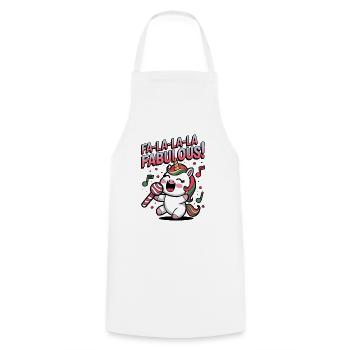 Fa-la-la-la Fabulous! - Cooking Apron - white - Front - AI Model Male 185 dark (185cm)