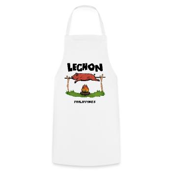 Lechon Philippines Suckling Pig Cebu Manila Gift - Cooking Apron - white - Front - AI Model Male 185 dark (185cm)