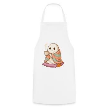 Süßes Cozy Geist Halloween Design - Kochschürze - Weiß - Vorne - AI Model Male 185 dark (185cm)