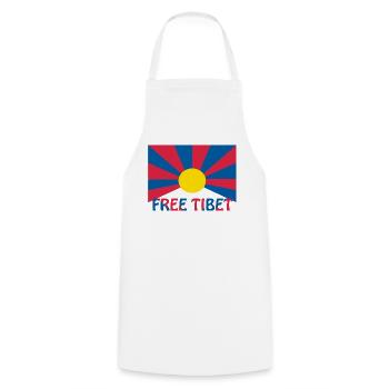 free tibet flagge - Kochschürze - Weiß - Vorne - AI Model Male 185 dark (185cm)