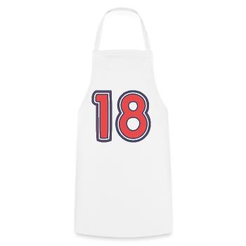 18. 18 YEARS OLD - Cooking Apron - white - Front - AI Model Male 185 dark (185cm)