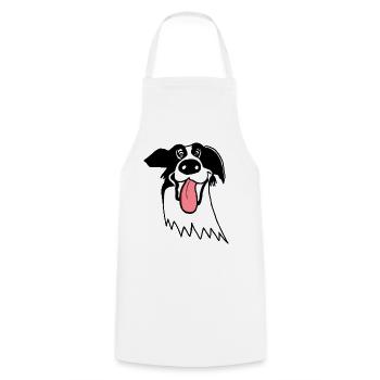 Netter Border Collie - Kochschürze - Weiß - Vorne - AI Model Male 185 dark (185cm)