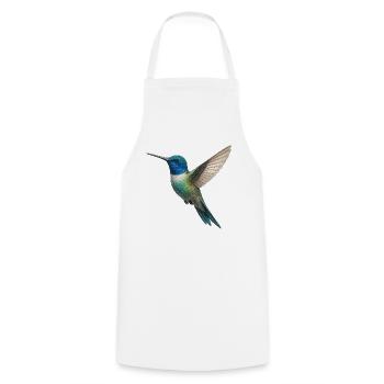 Kolibri – Leichtigkeit in Farben - Kochschürze - Weiß - Vorne - AI Model Male 185 dark (185cm)