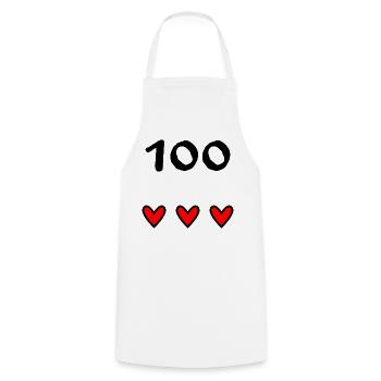 100. 100 JAHRE. 100-JÄHRIGES JUBILÄUM. 100. GEBURTSTAG - Kochschürze - Weiß - Vorne - AI Model Male 185 dark (185cm)