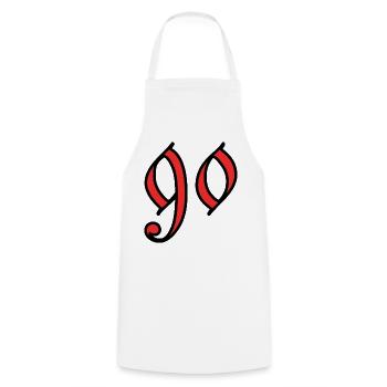90. 90 ANS. 90e ANNIVERSAIRE. ANNIVERSAIRE 90 ANS. - Tablier de cuisine - blanc - Devant - AI Model Male 185 dark (185cm)