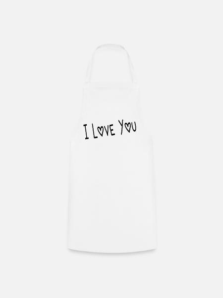 VALENTINSTAG. ICH LIEBE DICH. ICH LIEBE DICH. LIEBE. LIEBE - Kochschürze - Weiß