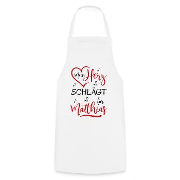 Mein Herz schlägt für Matthias - Kochschürze - Weiß - Vorne - AI Model Male 185 dark (185cm)