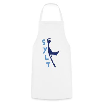 sylt blau mit schriftzug - Kochschürze - Weiß - Vorne - AI Model Male 185 dark (185cm)