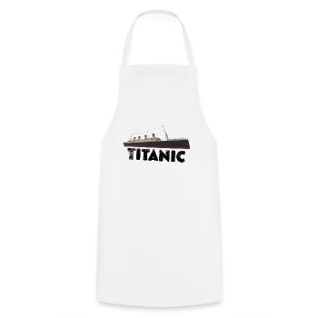 Titanic Retro - Kochschürze - Weiß - Vorne - AI Model Male 185 dark (185cm)