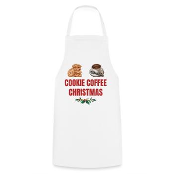 Cookie Coffee Christmas Eve - Cooking Apron - white - Front - AI Model Male 185 dark (185cm)