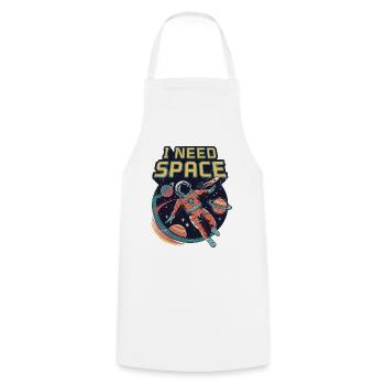 Ich brauche Platz - Kochschürze - Weiß - Vorne - AI Model Male 185 dark (185cm)